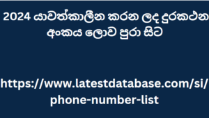 2024 යාවත්කාලීන කරන ලද දුරකථන අංකය ලොව පුරා සිට