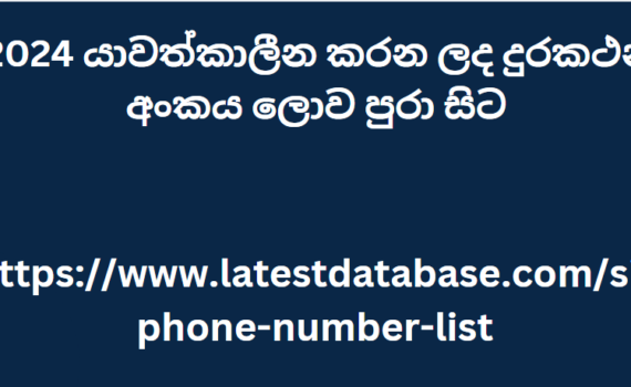 2024 යාවත්කාලීන කරන ලද දුරකථන අංකය ලොව පුරා සිට