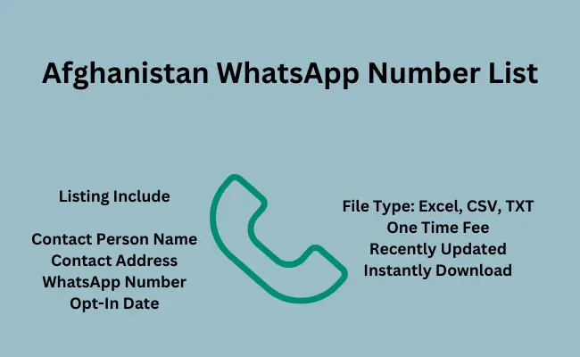 Afghanistan whatsapp number list