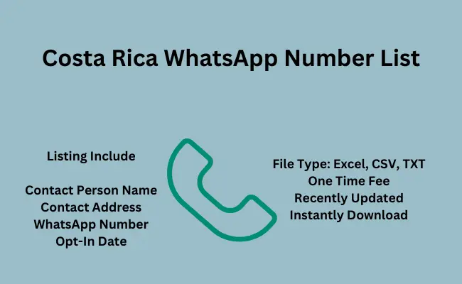 Costa Rica whatsapp number list